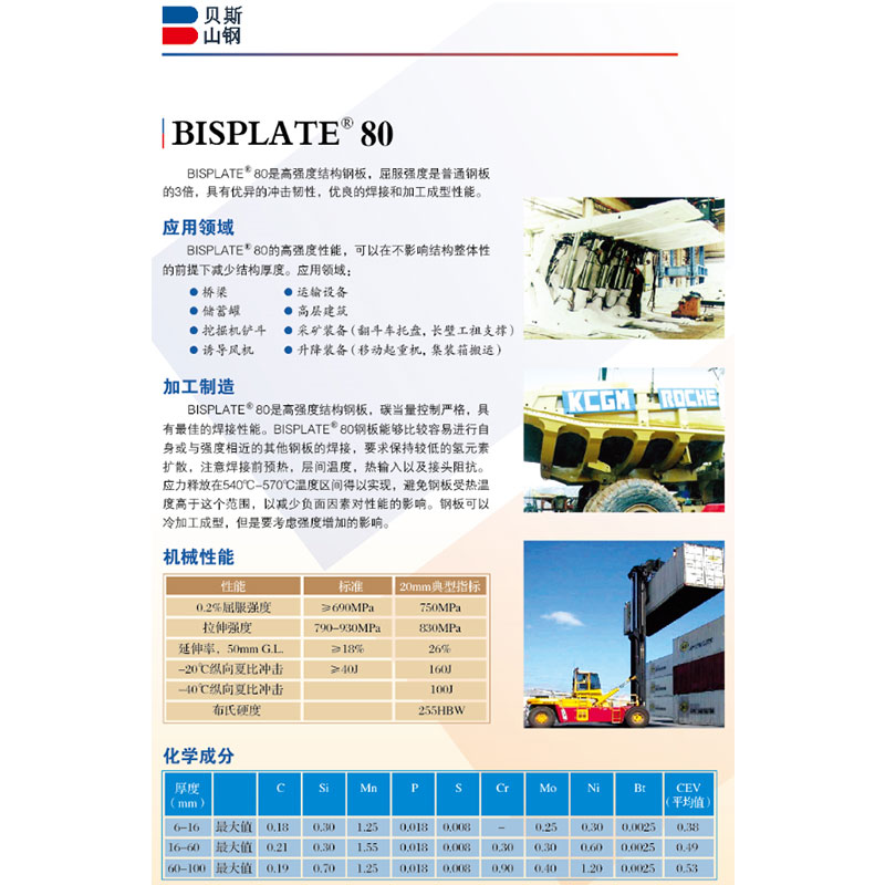 BISPLATE®80高强度耐磨钢